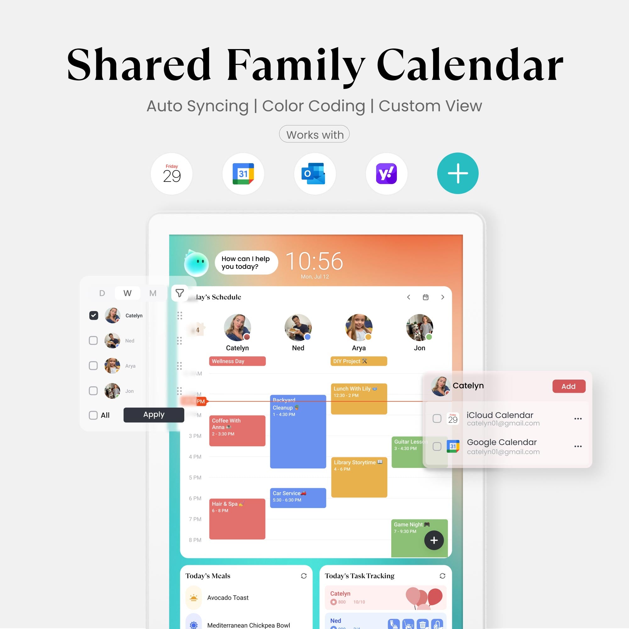 32" Cozyla Calendar+ Go with Stand is a shared family calendar