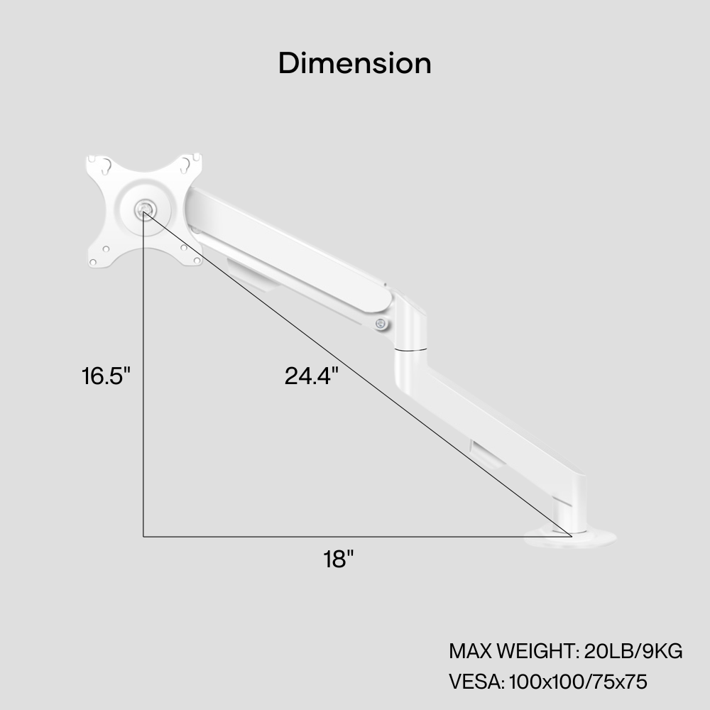 Desk Mount with Gas Spring Arm