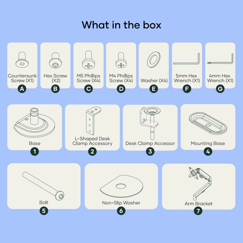 Desk Mount with Gas Spring Arm