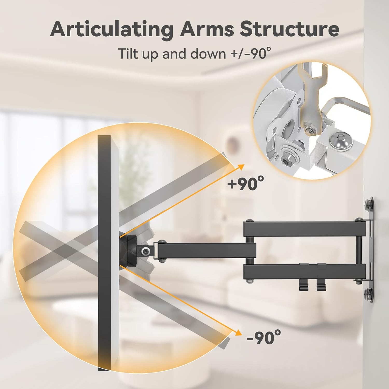 Full Motion Wall Mount with Extension Arm (Works with 15.6"/24")