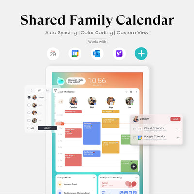 32" Cozyla Calendar+ Go with Stand is a shared family calendar