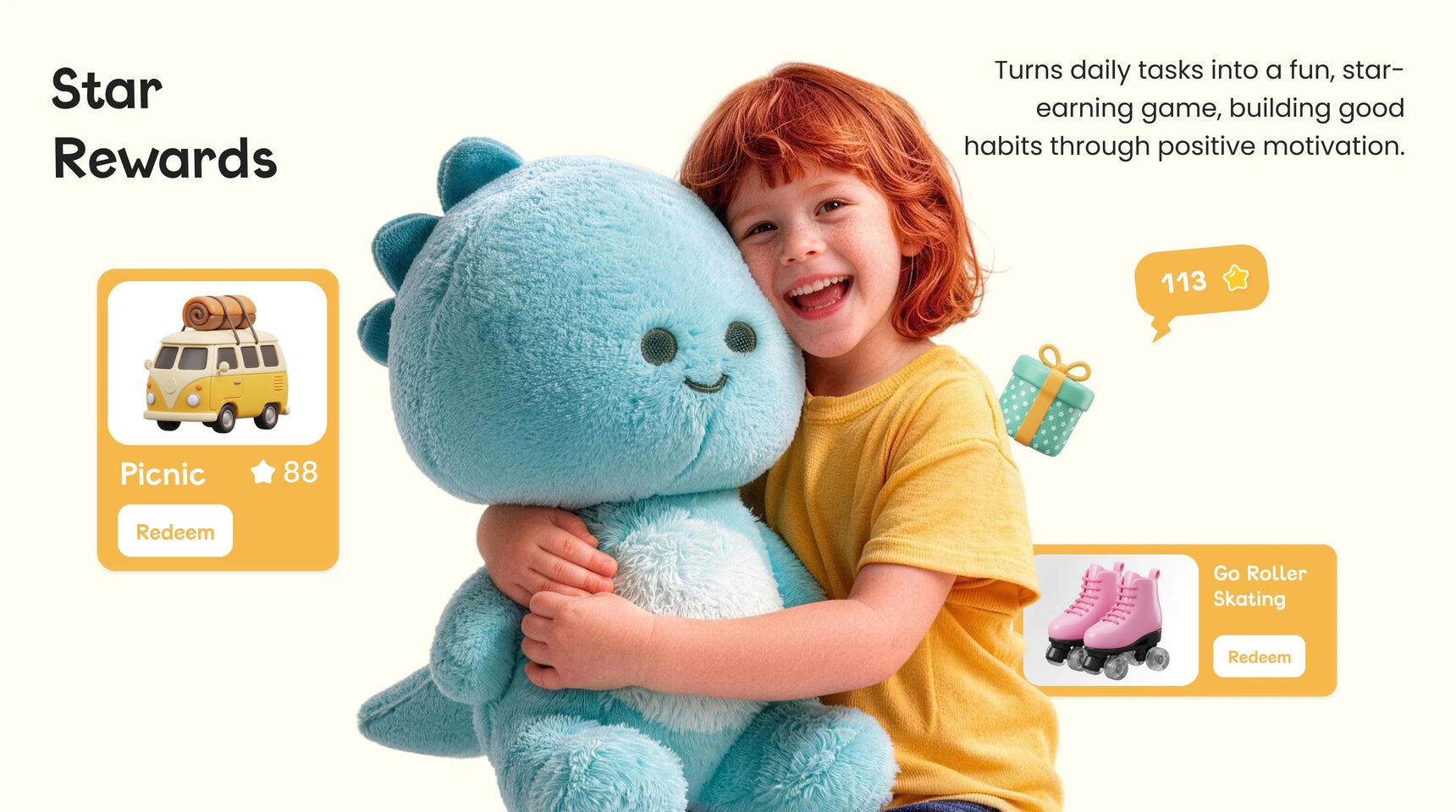 Reward features on Cozyla Routie the kids‘ routine machine