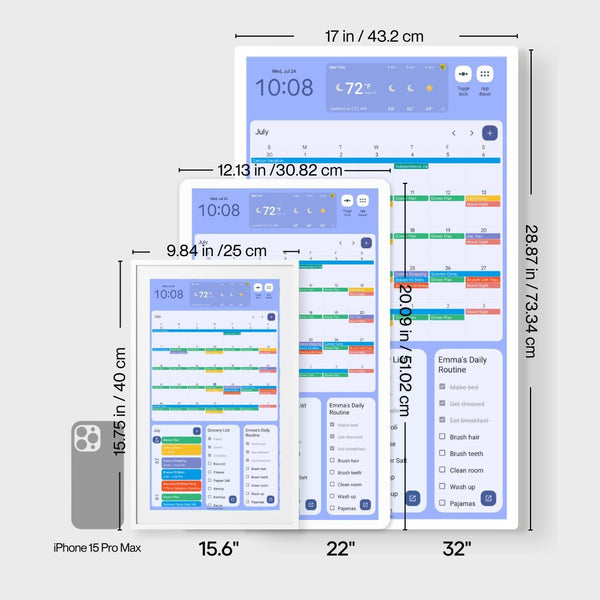 Calendar Dimensions Table Example Cozyla Calendar+ | Smart Family Calendar Digital Wall Calendar - Cozyla