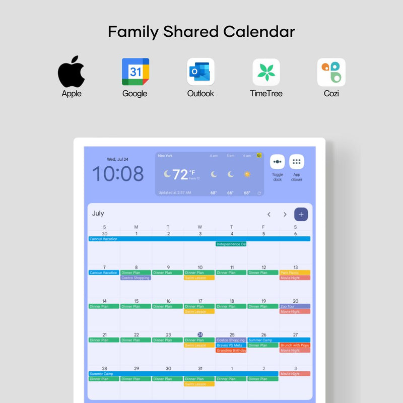 Cozyla Calendar+ Smart Family Calendar Digital Wall Calendar Cozyla